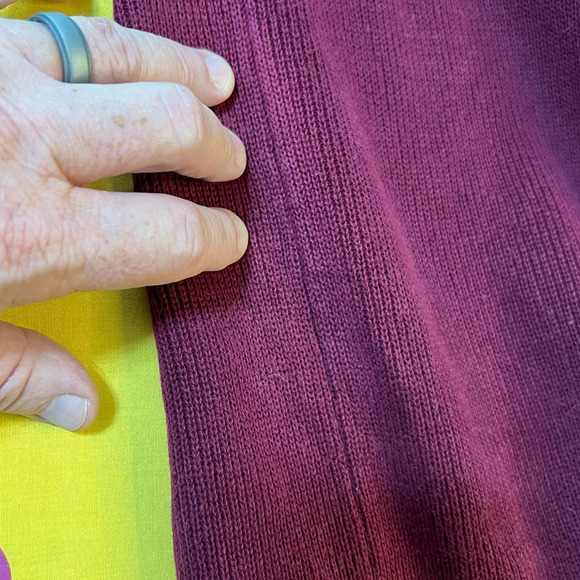 Joe Boxer Burgundy and Tan Color Block Zip Front Cardigan / Shacket Size XL - Picture 8 of 10